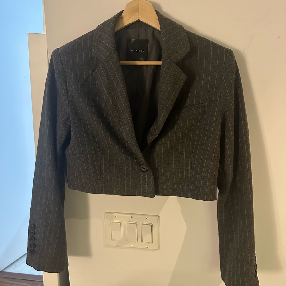 Dynamite Gray Pinstripe Women's Blazer